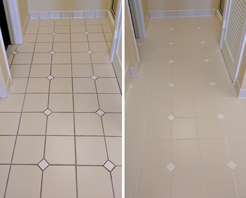 Floors Before and After Our Grout Sealing in Clearwater, FL