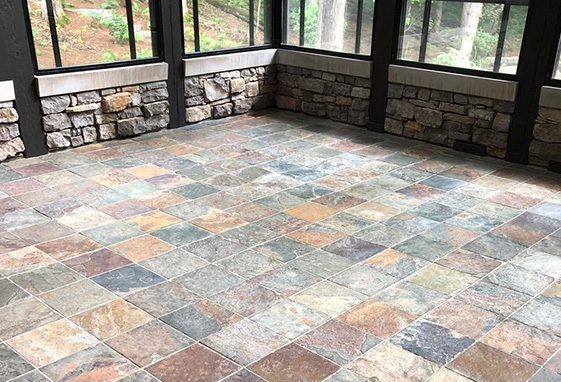 Residential Slate Cleaning and Sealing Before