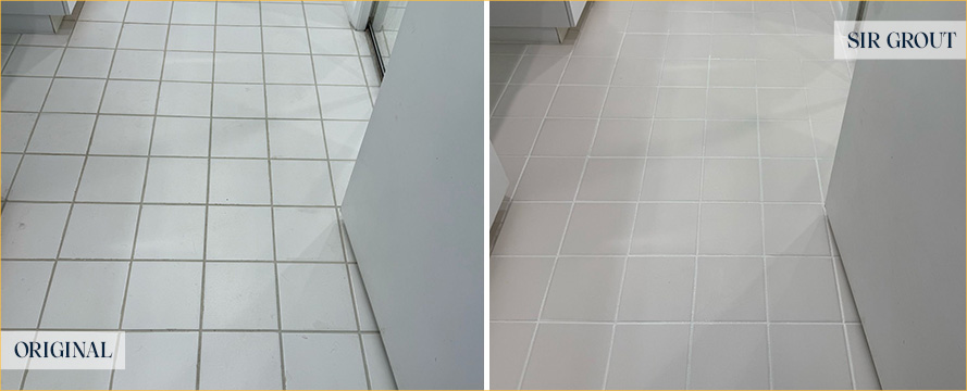 Floor Before and After a Superb Grout Cleaning in St. Petersburg, FL
