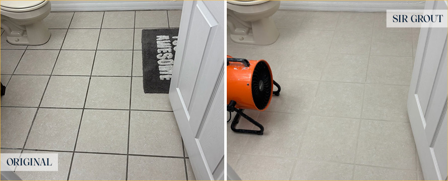 Floor Before and After a Flawless Grout Cleaning in St. Petersburg, FL