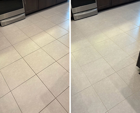 Floor Before and After a Grout Sealing in Wesley Chapel, FL