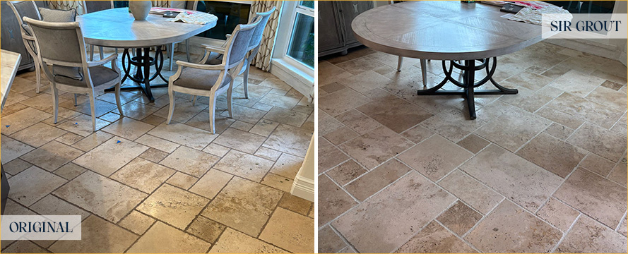 Floor Before and After an Excellent Grout Cleaning in Tampa, FL