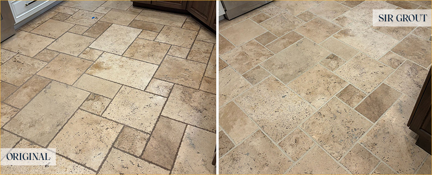 Floor Before and After a Flawless Grout Cleaning in Tampa, FL