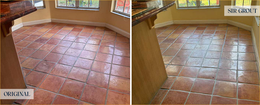 Floor Before and After a Superb Grout Sealing in Odessa, FL