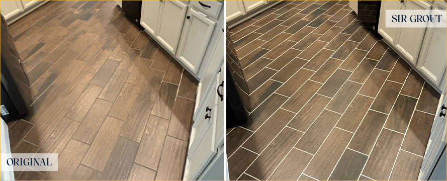 Floor Before and After a Flawless Grout Cleaning in Riverview, FL 