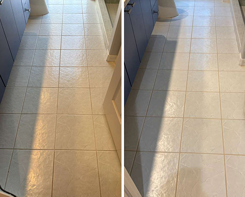 Floor Before and After a Grout Sealing in Safety Harbor, FL 