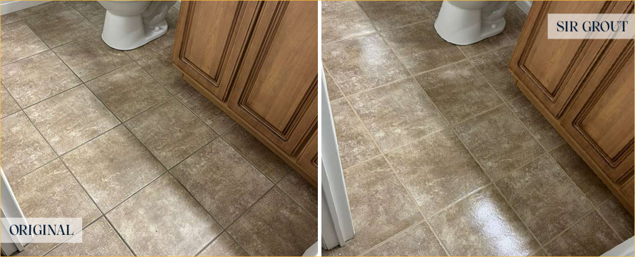 Floor Before and After a Flawless Grout Cleaning in Dade City, FL