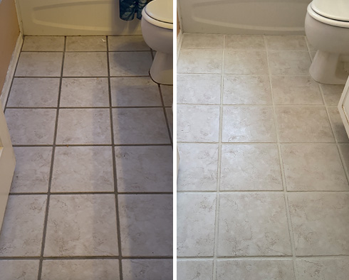 Floor Before and After a Grout Sealing in Riverview, FL 