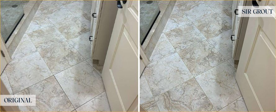 Floor Before and After an Excellent Grout Sealing in Clearwater, FL