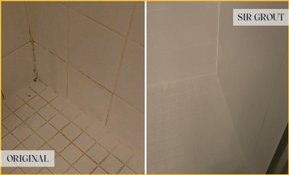 Shower Before and After an Excellent Tile Cleaning in Tampa, FL