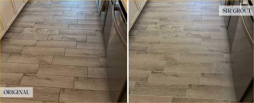 Floor Before and After an Excellent Grout Sealing in Valrico, FL