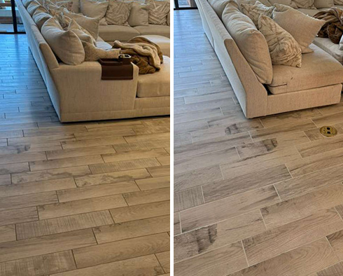 Floor Before and After a Grout Sealing in Valrico, FL