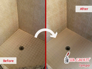 Before and After Our Shower Caulking Services in Tampa, FL