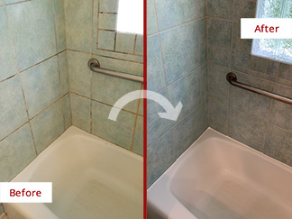 Tub Shower Before and After Our Caulking Services in Tampa, FL