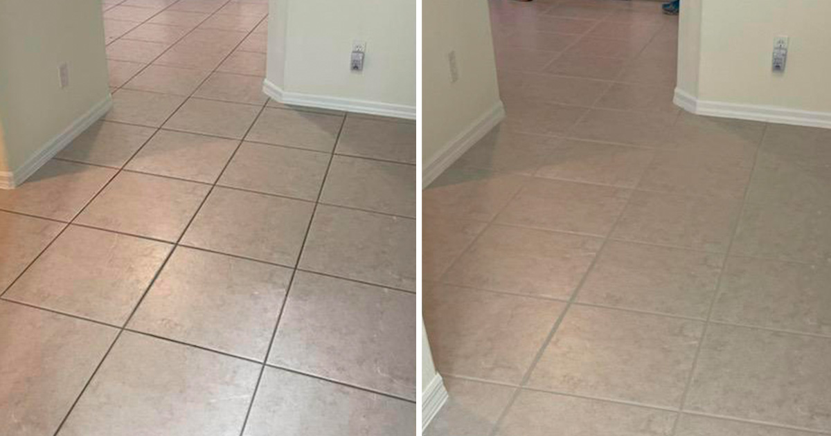 Our Techs Transform a Floor in Valrico with Their Grout Cleaning Service