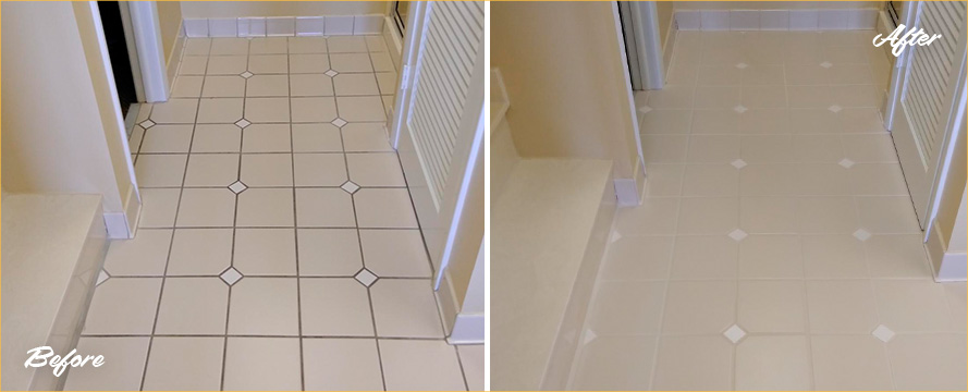 Floors Before and After Our Grout Sealing in Clearwater, FL