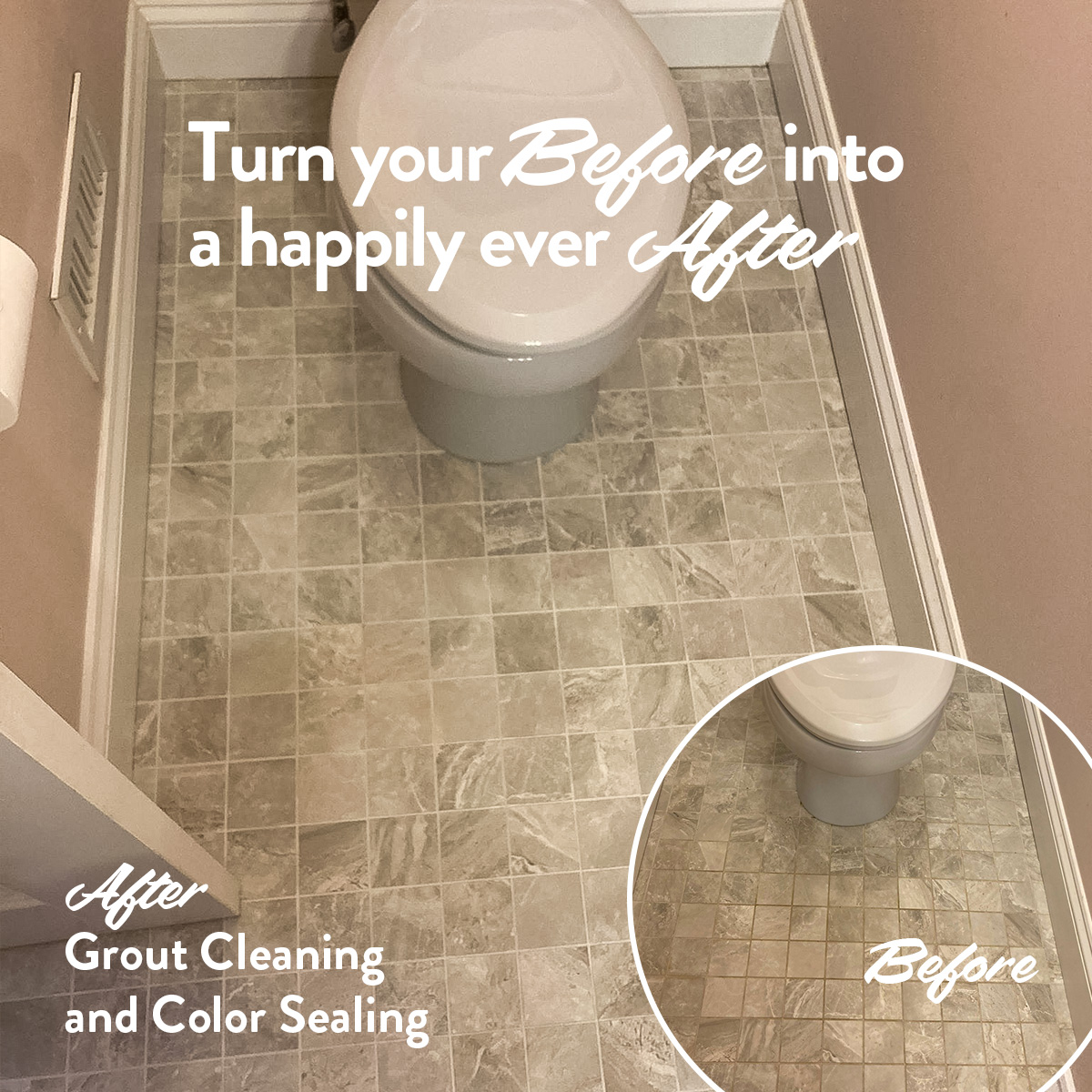 Grout Cleaning and Color Sealing